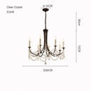 Axyaa French Crystal Chandelier, Retro Pearl Living Room Light