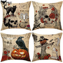 Axyaa Halloween Skull Head Pumpkin Pillow Covers for Horrible Holiday Home Decor