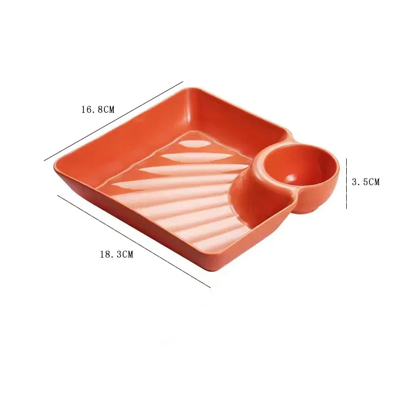 Axyaa Vinegar Space Snack Plate - Large Square Cookie Platter for Kitchen