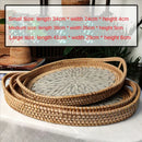 Axya Handwoven Rattan Basket: Home Tableware Organizer & Snack Platter