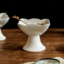 Axyaa Ceramic Dim Sum Plate - Elegant Snack Tray for Afternoon Tea & Pastries
