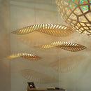 Axyaa Fish Bone Wood Pendant Chandelier for Living Room & Dining Room