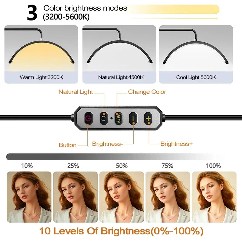 Axyaa 40W LED U-Connector Half Moon Fill Light for Beauty and Nail Art