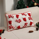 Axyaa Santa Hat Embroidery Decorative Pillow Cover for Christmas Party décor.