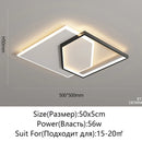 Axyaa Square Matte Black LED Ceiling Light - Adjustable Color Temperature for Bedroom and Living Room