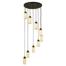Axyaa Modern Staircase Light Disc Chandelier for Duplex Loft, Living Room Lighting