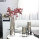 Stainless Steel Glass Vase for Artificial Flowers by Axyaa