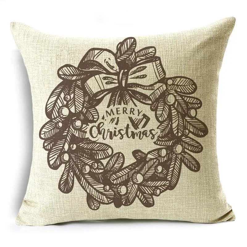 Axyaa Christmas Linen Cushion Cover 45X45CM