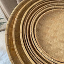 Axyaa Bamboo Sieve Dustpan Kitchen Tray Fruit Basket Dessert Plate (4 Sizes)