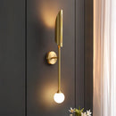 Axyaa Postmodern Gold LED Wall Lamp - Copper Bedside Sconce for Living Room