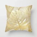 Axyaa Gold Leaf Polyester Cushion Cover - Decorative Sofa Pillow Cover