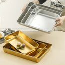 Axyaa Stainless Steel Serving Tray Steamed Plates Rectangle Fruit Storage Dish
