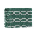 Axyaa Green Christmas Textured Knit Blanket with Tassel - Cozy & Lightweight