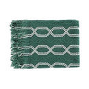 Axyaa Green Christmas Textured Knit Blanket with Tassel - Cozy & Lightweight