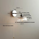 Axyaa Iron Rotate LED Wall Light, Nordic Modern Glass Bedside Lamp