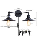 Axyaa Industrial Vintage Iron 2-Head LED Wall Lamp for Living Room and Bedside