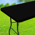 Axyaa Stretch Washable Patio Table Cover Waterproof Outdoor Tablecloth