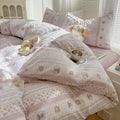 Axyaa Class A Knitted Cotton Printing Four-Piece Bed Set