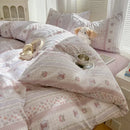 Axyaa Class A Knitted Cotton Printing Four-Piece Bed Set