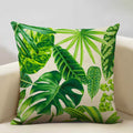 Axyaa Tropical Palm Leaf Cushion Cover 45x45cm Linen Pillowcase