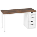 Axyaa Rustic Brown Computer Desk with 5 Drawers, 47" Home Office Study Laptop Desk