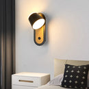 Axyaa Modern Wood Grain Rotating Wall Light for Bedroom, Hotel, and Study