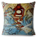 Beige Art Nouveau Gallery Cushion Cover for Home Decor - Axyaa