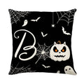 Axyaa Halloween Linen Pillowcase Set, Ghost & Witch Print Throw Pillow Cover