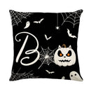 Axyaa Halloween Linen Pillowcase Set, Ghost & Witch Print Throw Pillow Cover