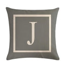 Axyaa Gray Alphabet Decorative Pillow Cover 45x45cm