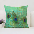 Axyaa Peacock Feathers Cushion Cover Set for Bed and Sofa