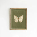 Retro White Butterfly Moody Wall Art Print by Axyaa - Gothic Country Style Butterfly Art