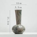 Axyaa Marble Chinese Ceramic Vase Vintage Floral Arrangement Living Room Ornament