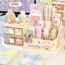 Axyaa Bear Handle Desk Organizer with Drawers and Kawaii Stickers