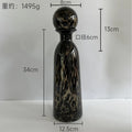 Axyaa Leopard Print Glass Vase with Lid, Flower Arrangement Home Decor