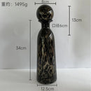 Axyaa Leopard Print Glass Vase with Lid, Flower Arrangement Home Decor