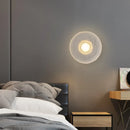 Axya Wabi-Sabi Wind Designer Round Wall Lamp: Transparent Bedroom Atmosphere Light