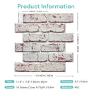 Axyaa 3D Brick Wall Tiles, Adhesive Kitchen Backsplash Stickers - Pack of 10