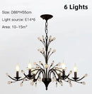 Axyaa Branch Crystal Chandelier: Modern Black Gold Ceiling Lamp for Living Room, E14 Candle Fixture