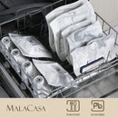 Axyaa Marble Grey Porcelain Tableware Set for 6, 30-Piece Dinnerware with Plate/Cup/Saucer