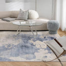 Axyaa Plush Blue Carpet for Living Room, Bedroom, or Study Floor