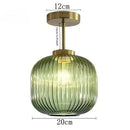 Axyaa Nordic Striped Lantern Glass Ceiling Light Chandelier for Living Room & Bedroom