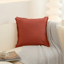 Axyaa Fringed Tassels Cotton Pillow Cover - White Mustard, 45x45cm 30x50cm