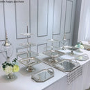 Axya Silver Pearl Dessert Display Rack with Glass Candy Jar