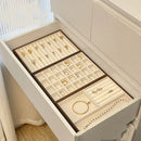 Axyaa Velvet Jewelry Organizer Trays for Drawer - Stackable Ring Earring Storage