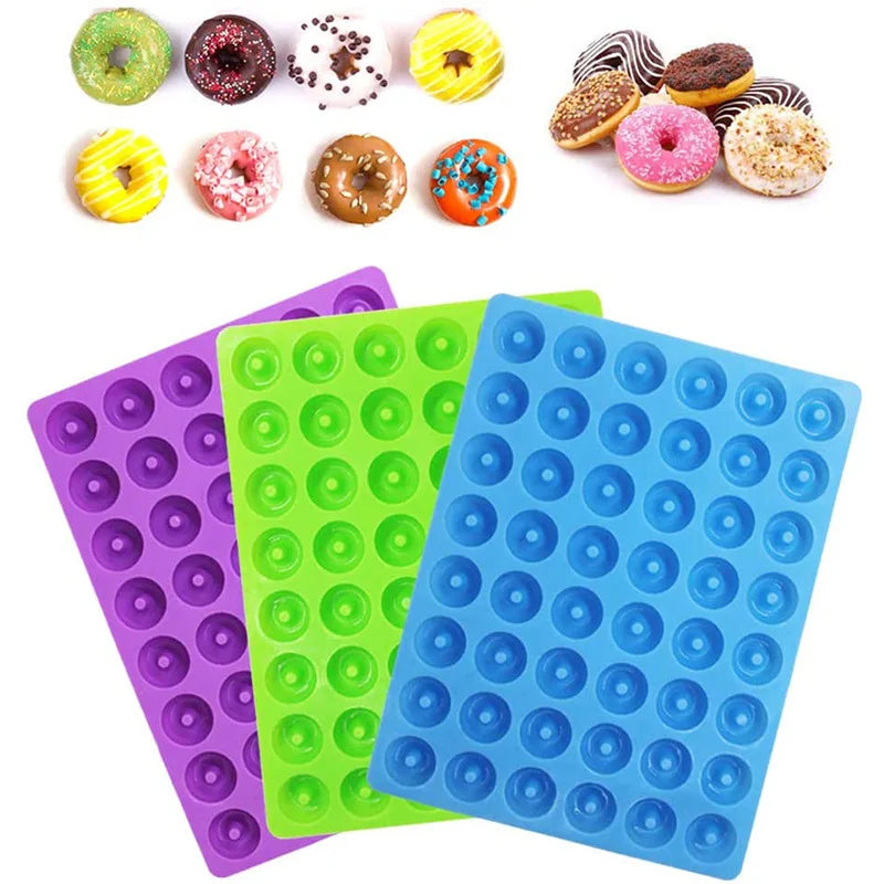 Axyaa 48 Hole Chocolate Donut Silicone Mold Pastry Decorating Tools