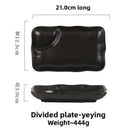 Axyaa Ceramic Dumpling Plate with Vinegar Dish, Divided & Grilled Meat Flat Plate
