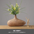 Axyaa Striped Resin Vase Imitation Wood Finish - Desktop Decoration & Crafts