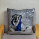 Axyaa Cute Schnauzer Print Pillowcase Cover