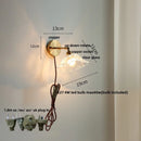 Axyaa Modern White Glass Copper Wall Sconce, Pull Chain Switch Stair Light
